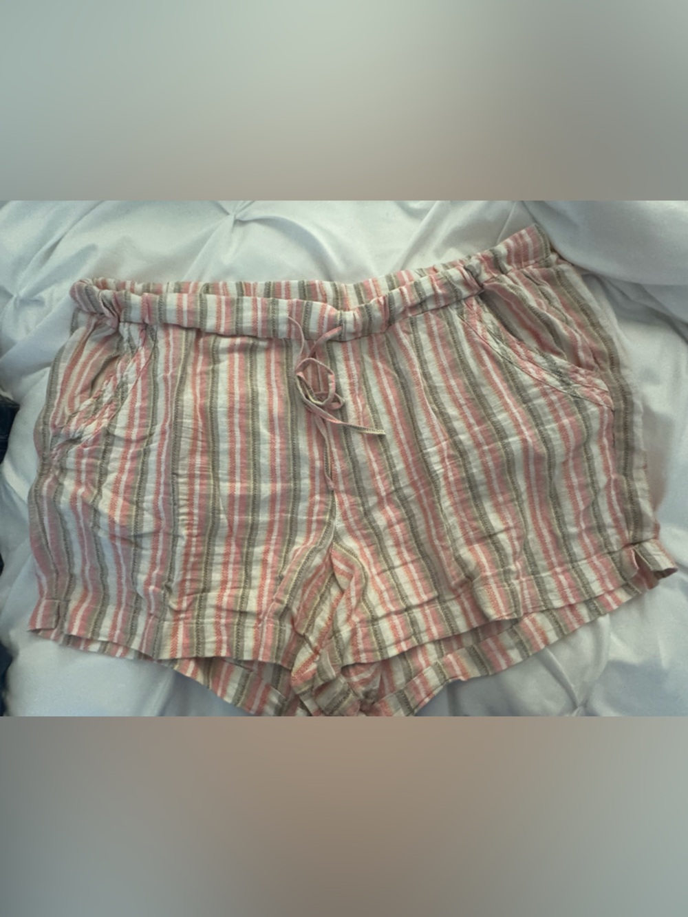 Briggs New York Pink, Gray and Yellow Striped Shorts